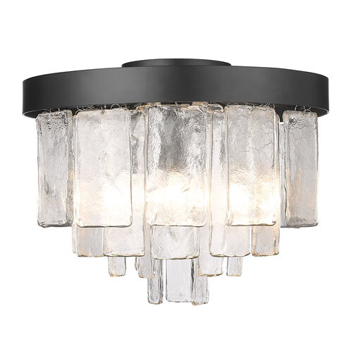 Ciara 3 Light 13 inch Matte Black Flush Mount Ceiling Light